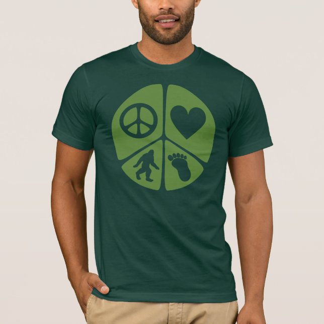 T-shirt Amour Bigfoot de paix (Devant)