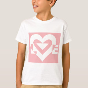 T-shirt Amour blanc sur rose