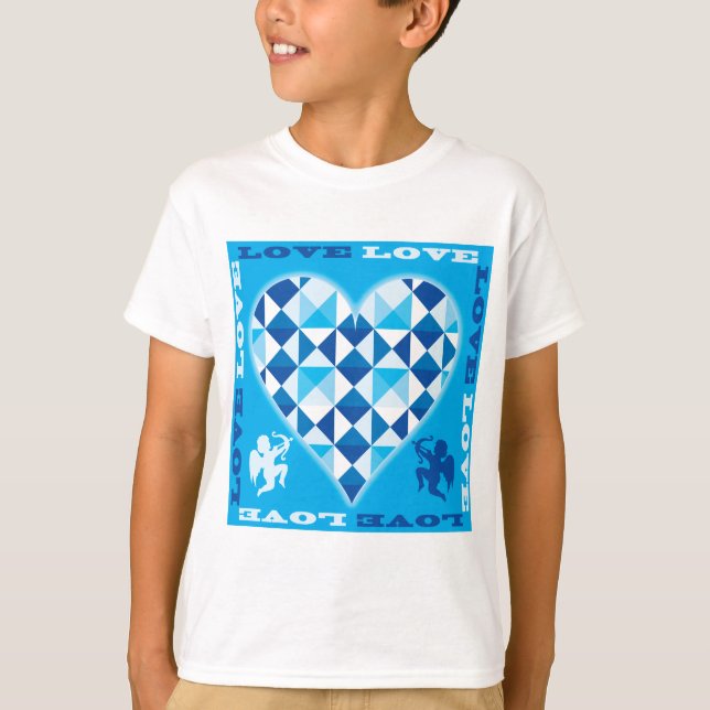 T-shirt Amour (Bleu Diamant) (Devant)