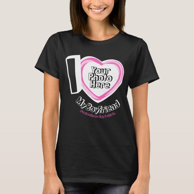 T-shirt Amour Boyfriend avec photo Nouveautés Weds Bff (Devant)