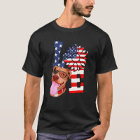 Amour Branché Pitbull Tournesol Drapeau Usa Rouge 