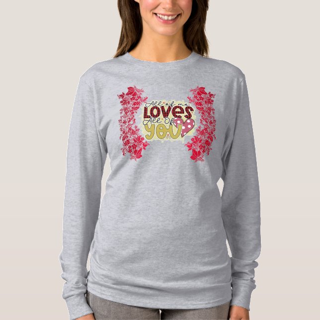 T-shirt Amour branché Vous Valentines Jour long manches (Devant)