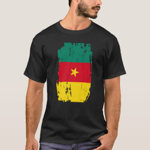T-shirt Amour Cameroun Vintage Cameroun Drapeau