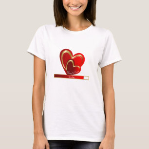 T-shirt Amour Chargement de cœurs rouges Petite amie per