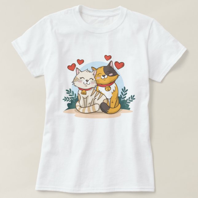T-shirt amour chat (Design devant)