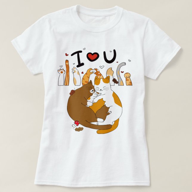 T-shirt amour chat (Design devant)