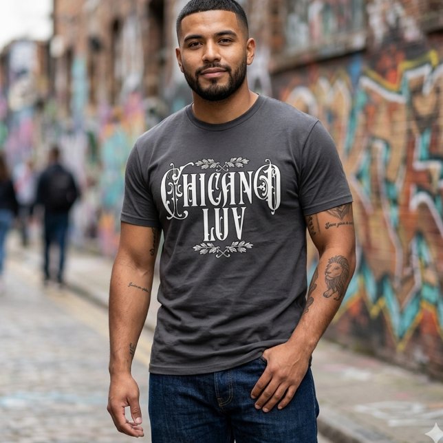 T-shirt Amour Chicano Nom personnalisé (Créateur téléchargé)
