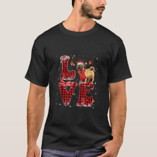 T-shirt Amour Chien Carlin Vilain Noël Pour Femmes Hommes