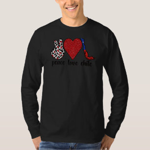T-shirt Amour Chili Fière Drapeau Chilien Racines chilienn