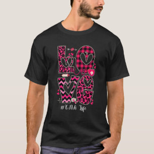 T-shirt AMOUR CNA Vie Amusante Infirmière Valentine Coeurs