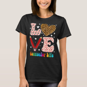 T-shirt Amour Coeur Conseiller Vie Leopard Plaid Red Valen