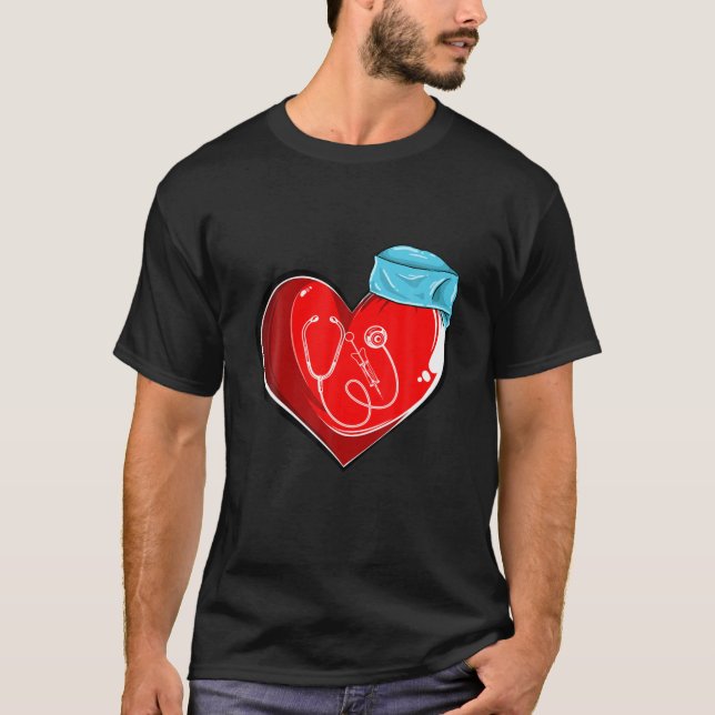T-shirt Amour Coeur Docteur Valentines Jour Drôle Emplois  (Devant)