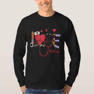 T-shirt Amour Coeur Ou Vie Stethoscope Cute Infirmières Jo
