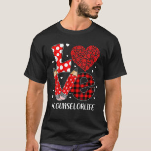 T-shirt Amour Coeur Plaid Amour Conseiller Valentine Day C