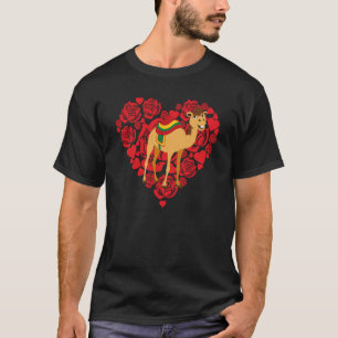 T-shirt Amour Coeur Saint Valentin Roses Camels Garçons En