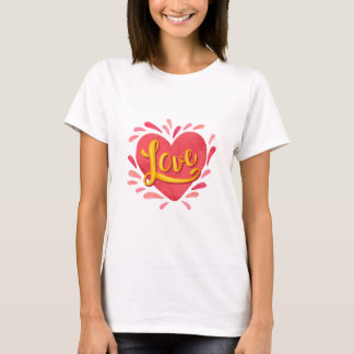 T-shirt Amour Coeur Vibrant - Oeuvre Colorée Et Élégante !