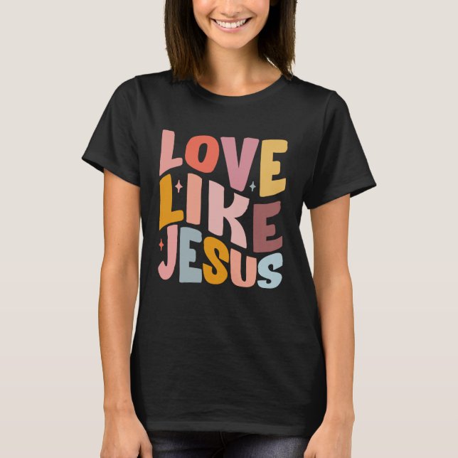 T-shirt Amour Comme Jésus Bible chrétienne Verse Preppy 1 (Devant)