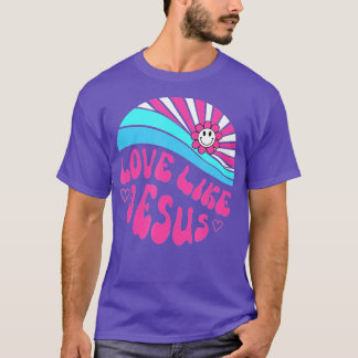 T-shirt Amour Comme Jésus Daisy Coucher du soleil Religieu