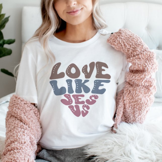 T-shirt Amour Comme Jésus Foi chrétienne Coeur rétro (Créateur téléchargé)