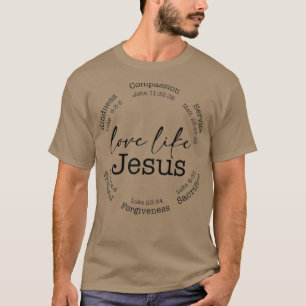 T-shirt Amour Comme Jésus Positif Catholique Preppy Retro