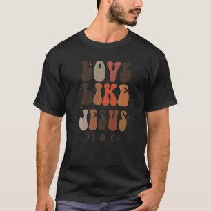 T-shirt Amour Comme Jésus Positif Catholique Preppy Retro