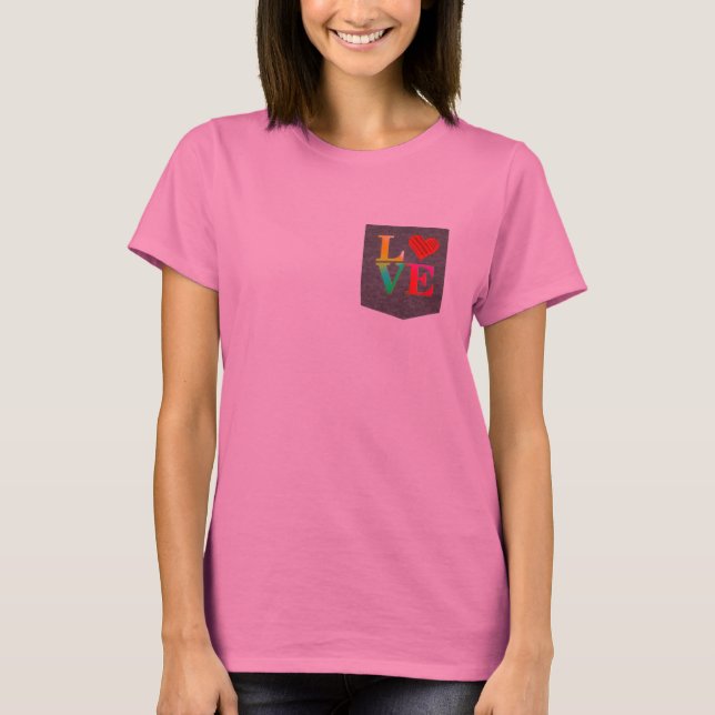 T-shirt amour Cravate camouflage fausse poche amour les an (Devant)