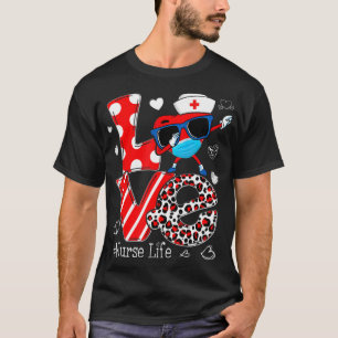 T-shirt Amour Dabbing Coeur Infirmière Vie Valentines F