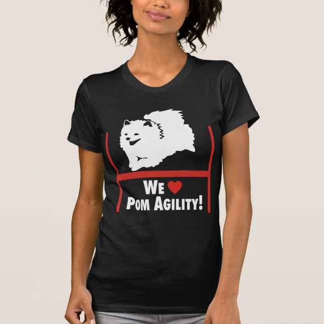 T-shirt Amour d'agilité de Pomeranian (Devant)