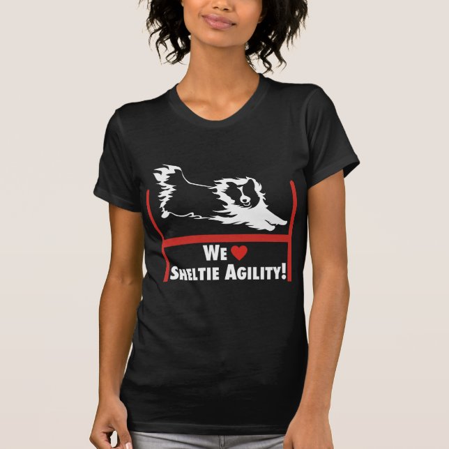 T-shirt Amour d'agilité de Sheltie (Devant)