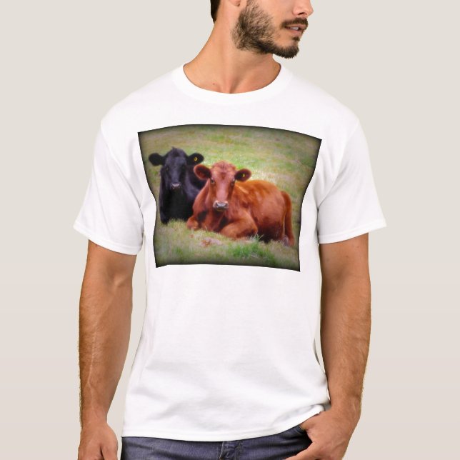 T-shirt Amour d'Angus - paire de bétail côte à côte (Devant)