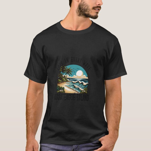 T-shirt Amour dans chaque vague  Île d'Assateague (Devant)