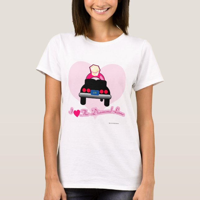 T-shirt Amour dans la Allée Diamant Mariage Devise (Devant)