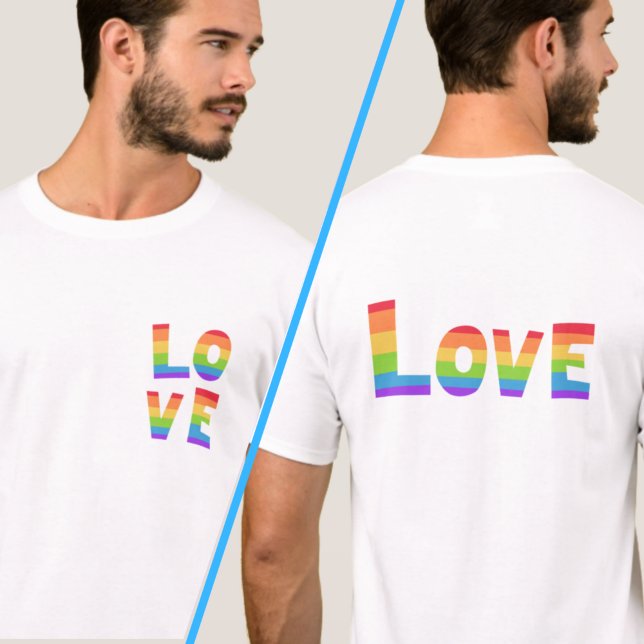 T-shirt AMOUR dans les couleurs arc-en-ciel Impression ava (Créateur téléchargé)