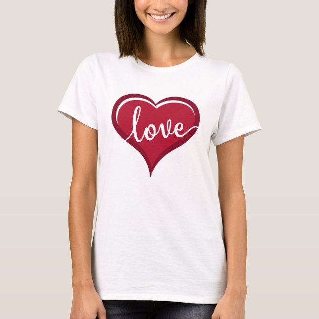 T-shirt amour dans les valentines cardiaques (Devant)