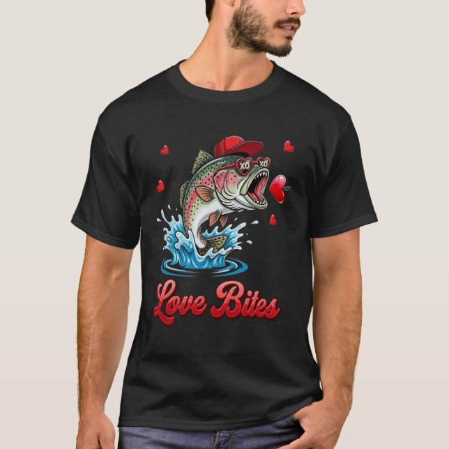 T-shirt Amour d'art de poisson de basse séduisant (Devant)