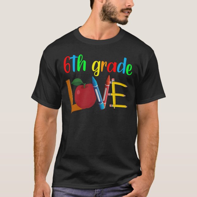 T-shirt amour de 6e année (Devant)