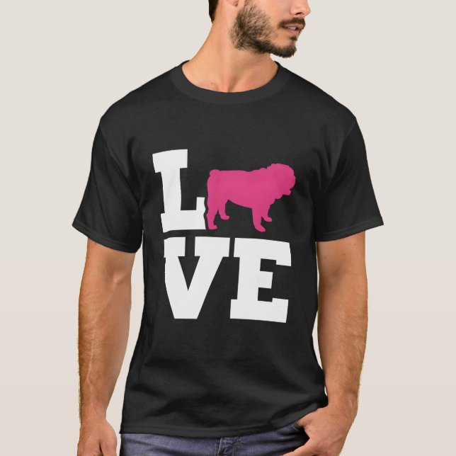 T-shirt Amour de Bouledogue Anglais (Devant)