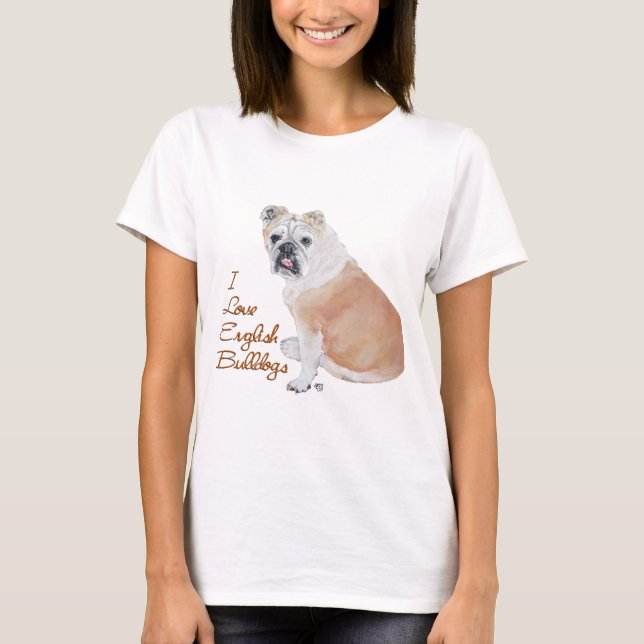 T-shirt Amour de Bouledogue Anglais (Devant)