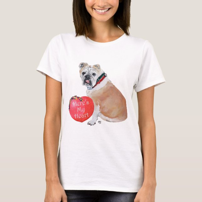 T-shirt Amour de Bouledogue Anglais (Devant)