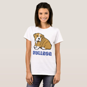 T-shirt Amour de bouledogue anglais Cartoon Chien Dames