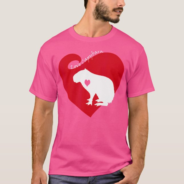 T-shirt Amour de capybara capybara (Devant)