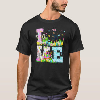 T-shirt Amour de Chasse d'Oeufs de Pâques Doberman Pinsche