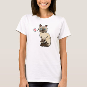 T-shirt Amour de chat Birman / Ragdoll Point Chocolat
