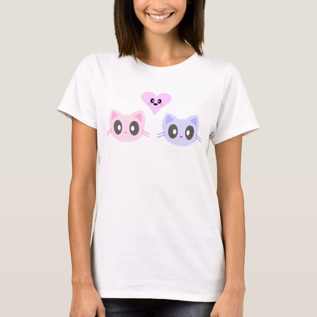 T-shirt amour de chat mignon (Devant)