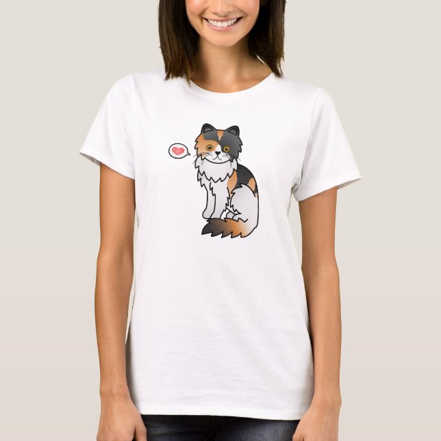 T-shirt Amour de chat persan calico (Devant)