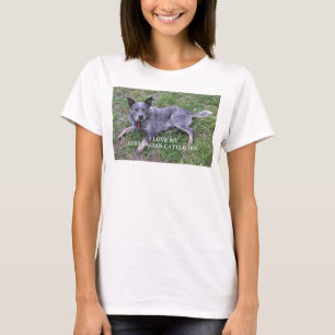 T-shirt amour de chien de bétail australien avec photo