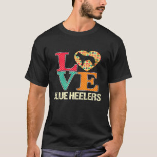 T-shirt Amour de chien de bétail australien Blue Heelers