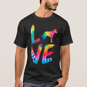 T-shirt Amour de chien de bétail australien Tie Dye Maman