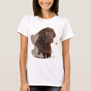 T-shirt Amour de chiot de laboratoire de chocolat