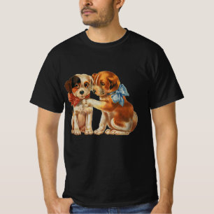 T-shirt Amour de chiots vintage pour la Saint-Valentin, de